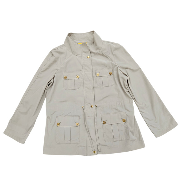 St. John Jackets & Blazers - St John Jacket Shirt Womens Size XL Beige Lightweight Safari Full Zip Pockets